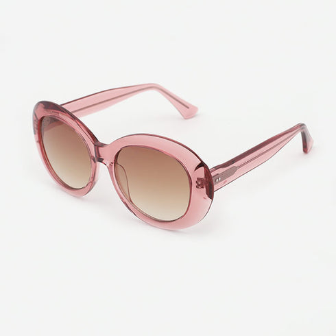 Cambered Round Acetate Unisex Sunglasses 21A8090